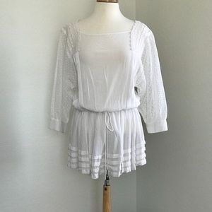 Free people cotton gauze & lace tunic